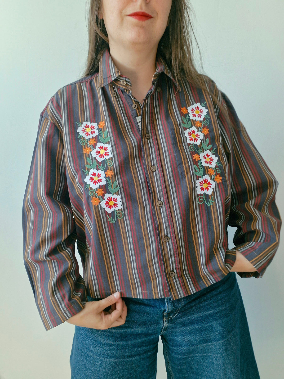chemise Rayé & Fleurs