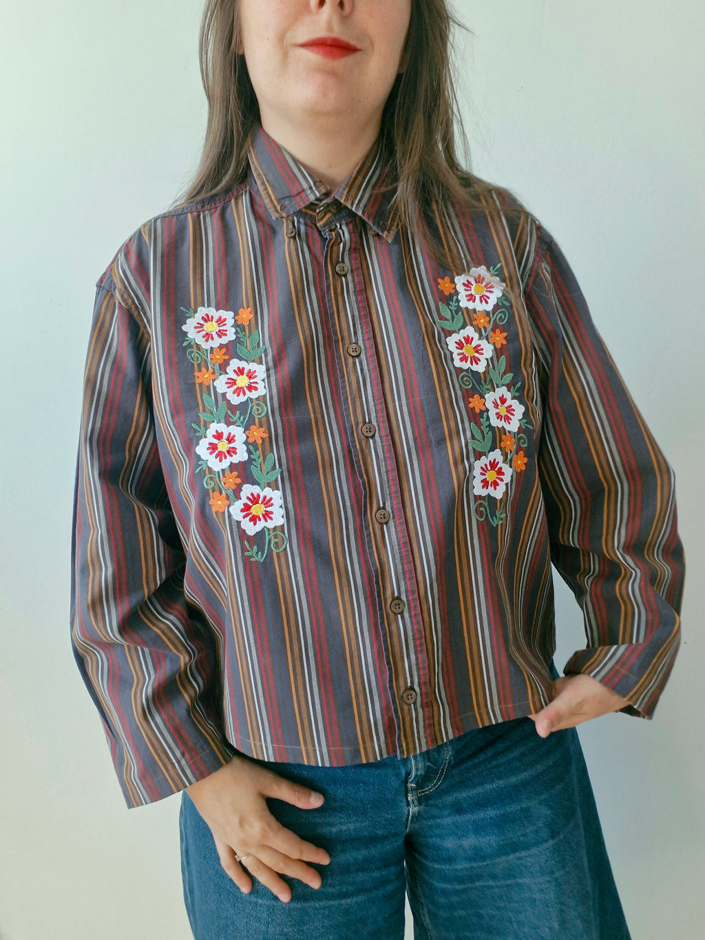 chemise Rayé & Fleurs
