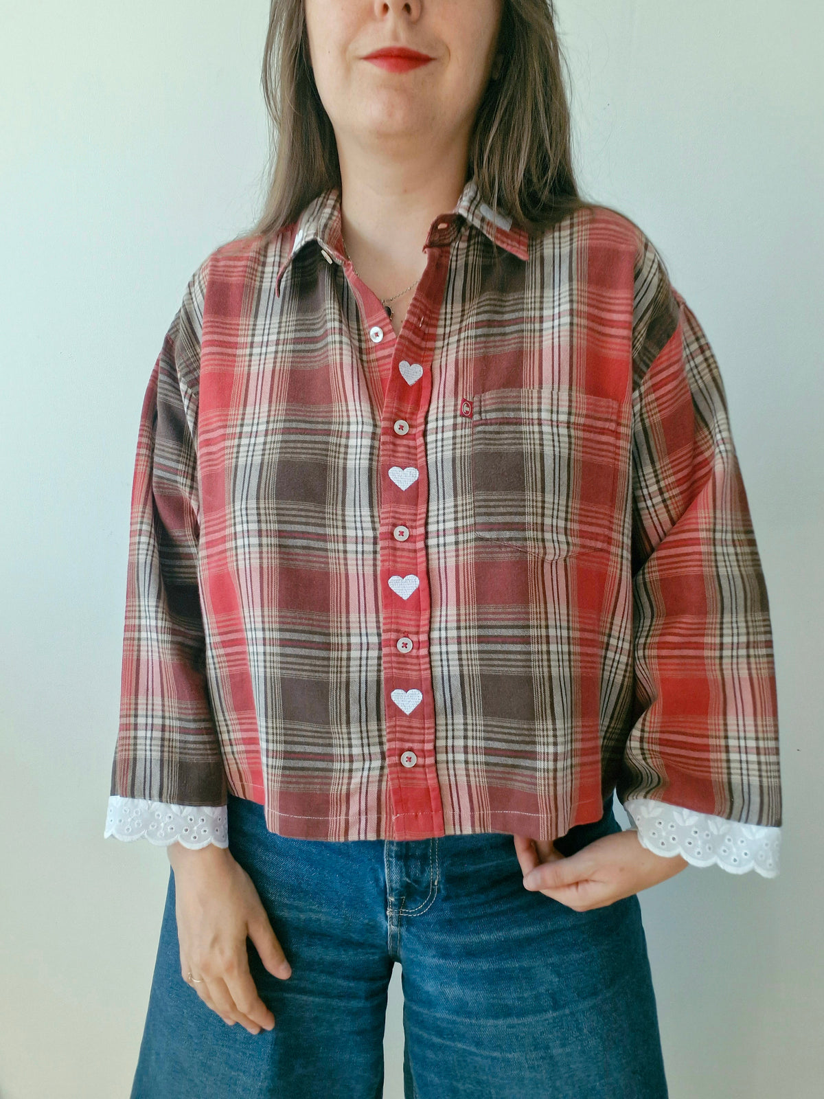 chemise carreaux & coeurs