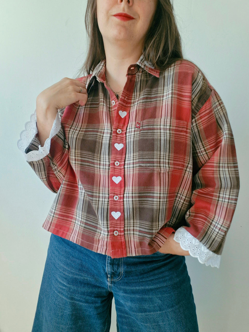 chemise carreaux & coeurs
