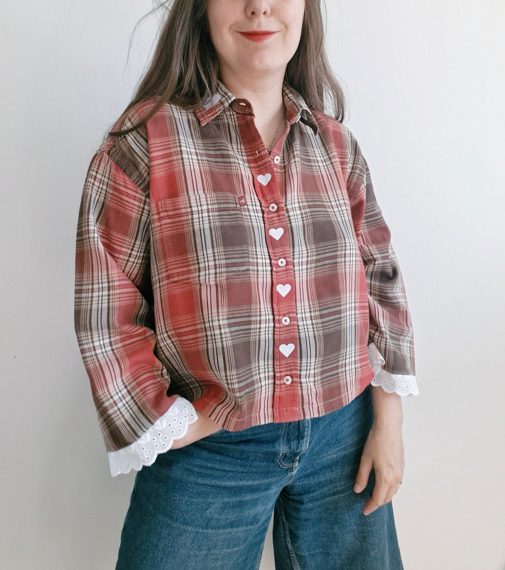 chemise carreaux & coeurs