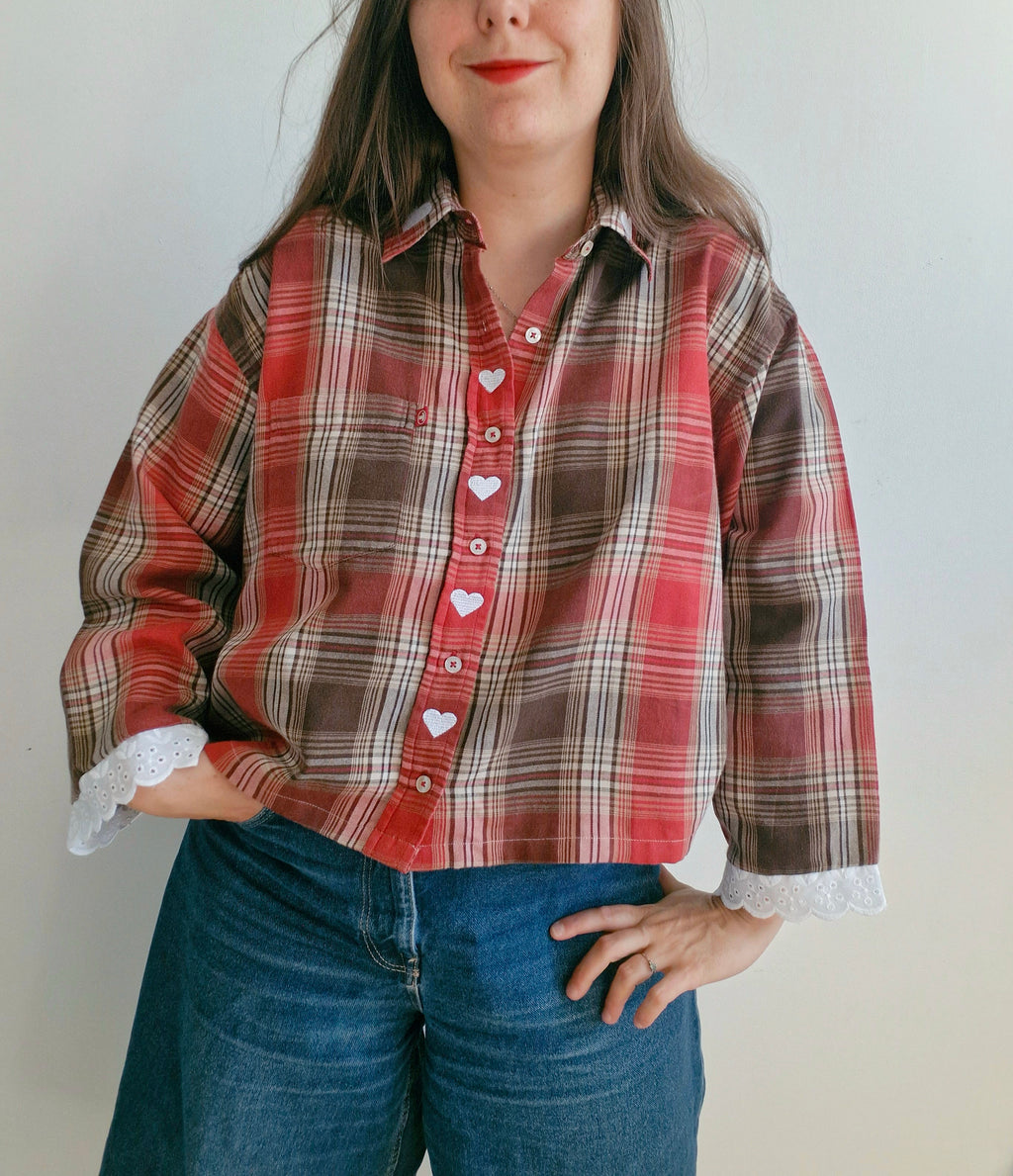 chemise carreaux & coeurs