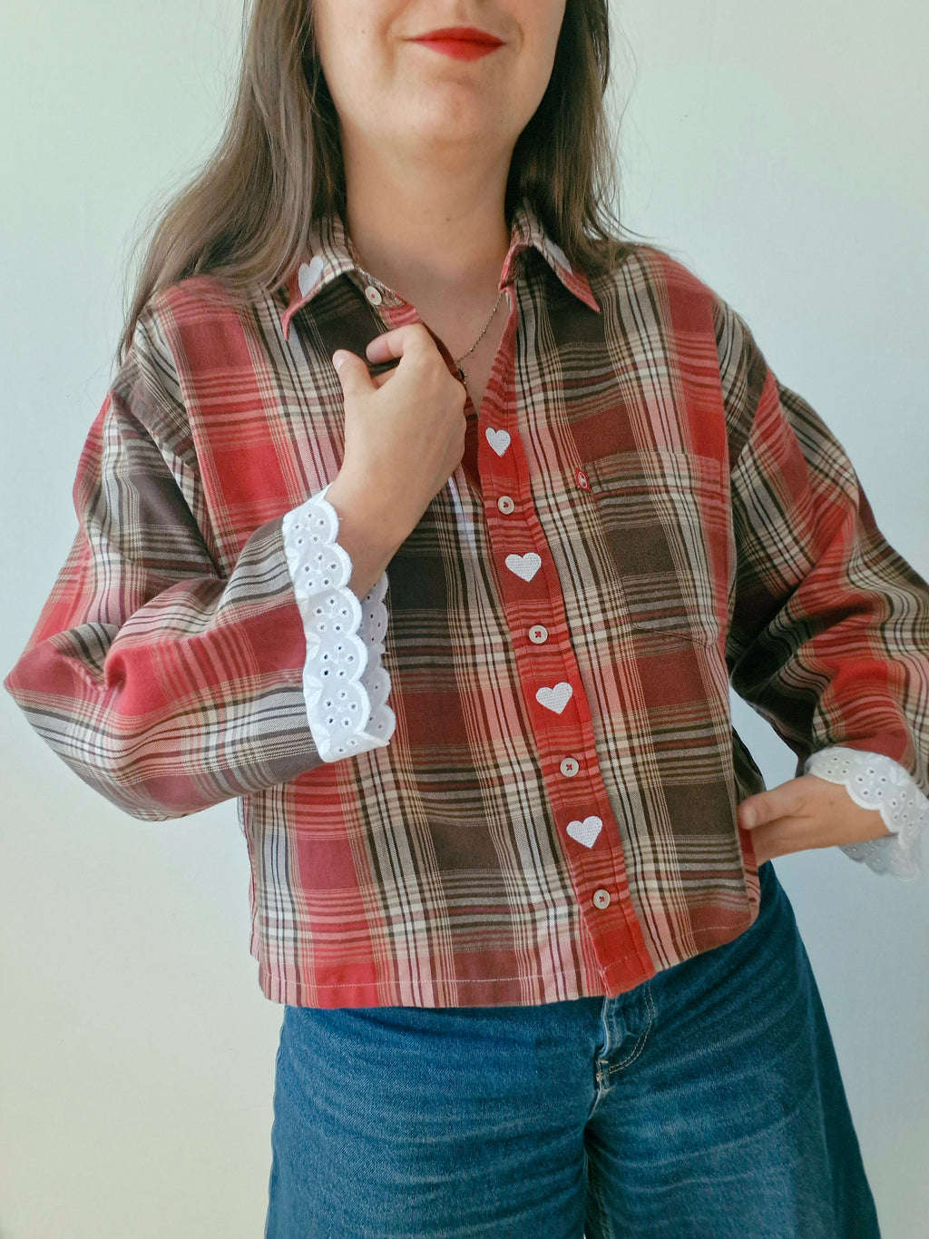 chemise carreaux & coeurs
