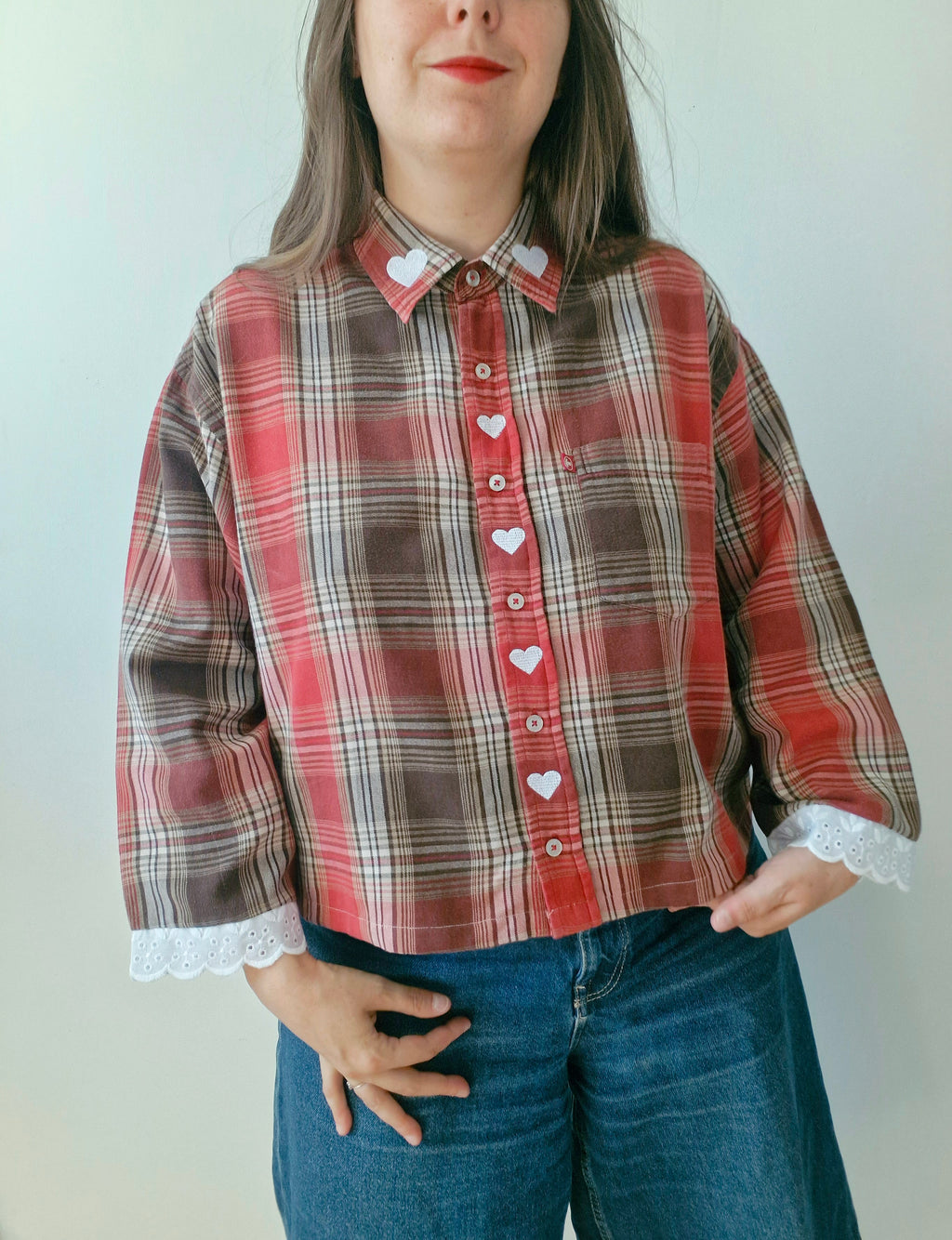 chemise carreaux & coeurs