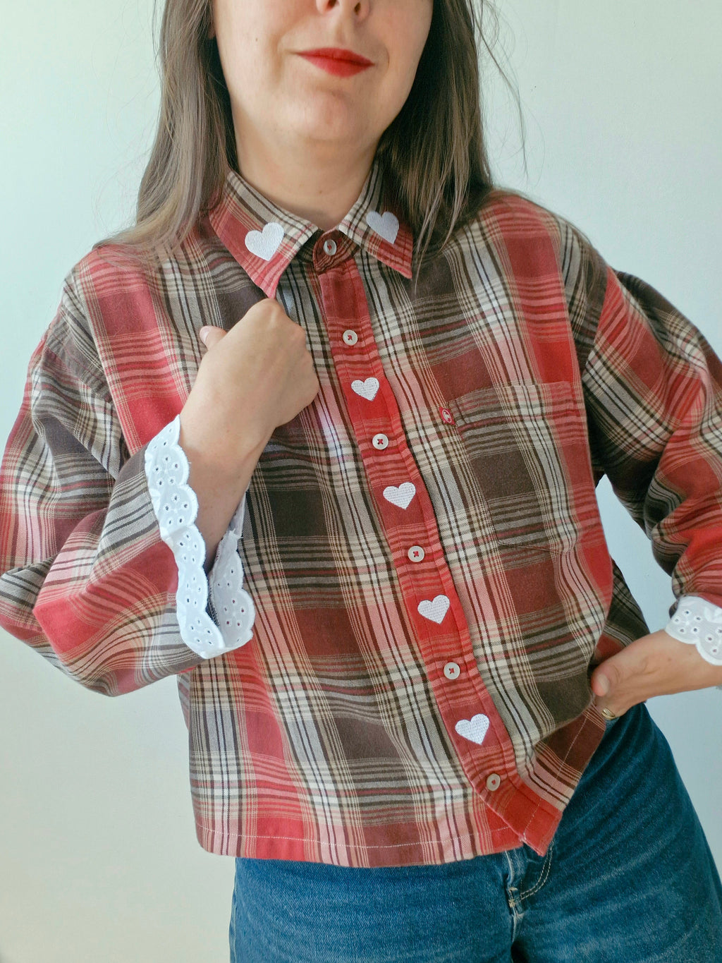 chemise carreaux & coeurs
