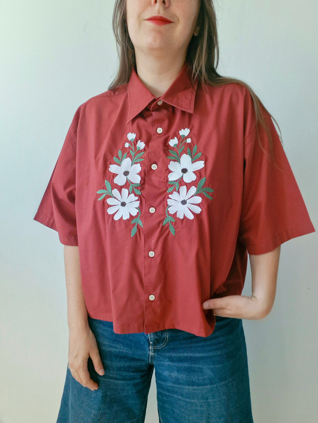 Chemise Rouge & fleurs
