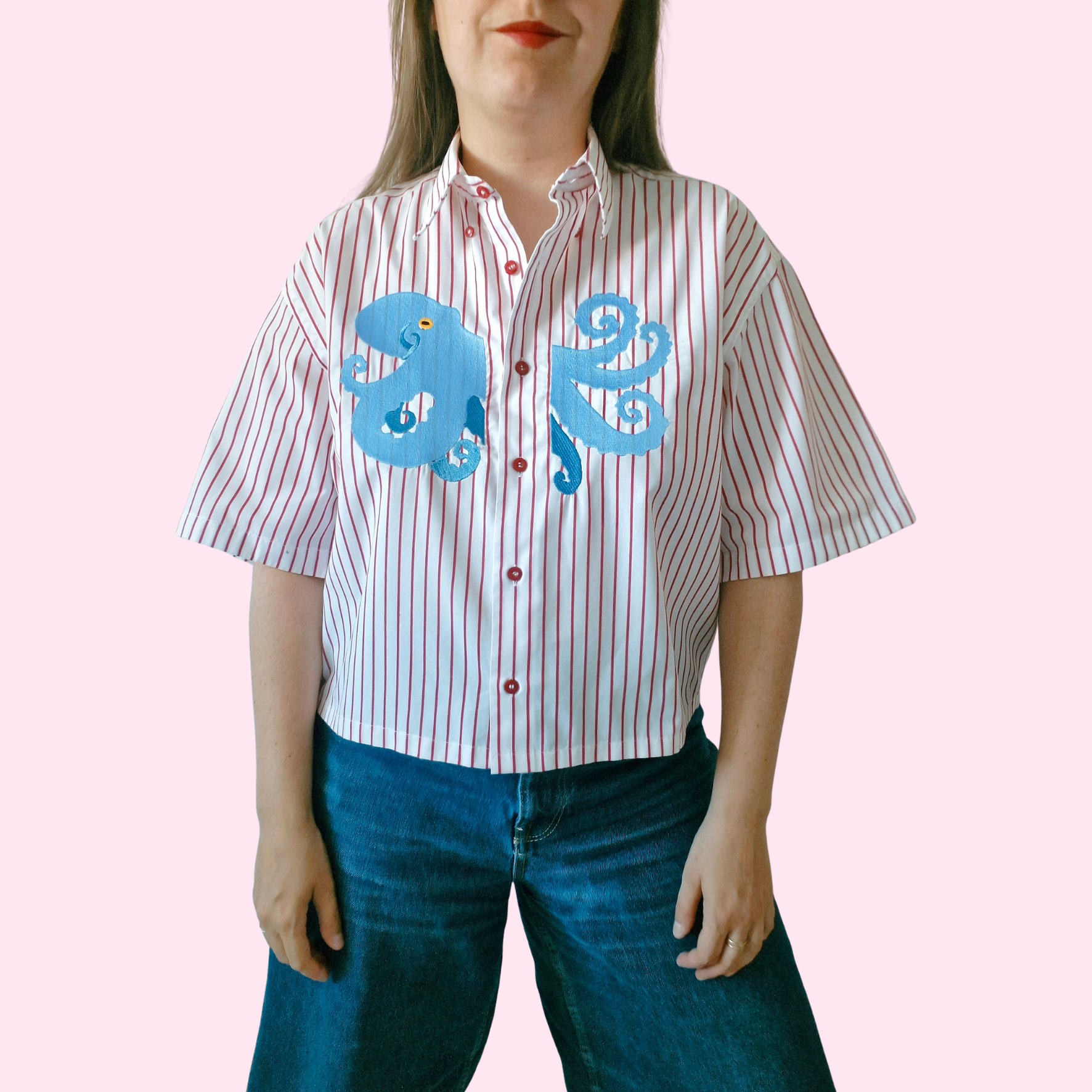 chemise pieuvre rayé