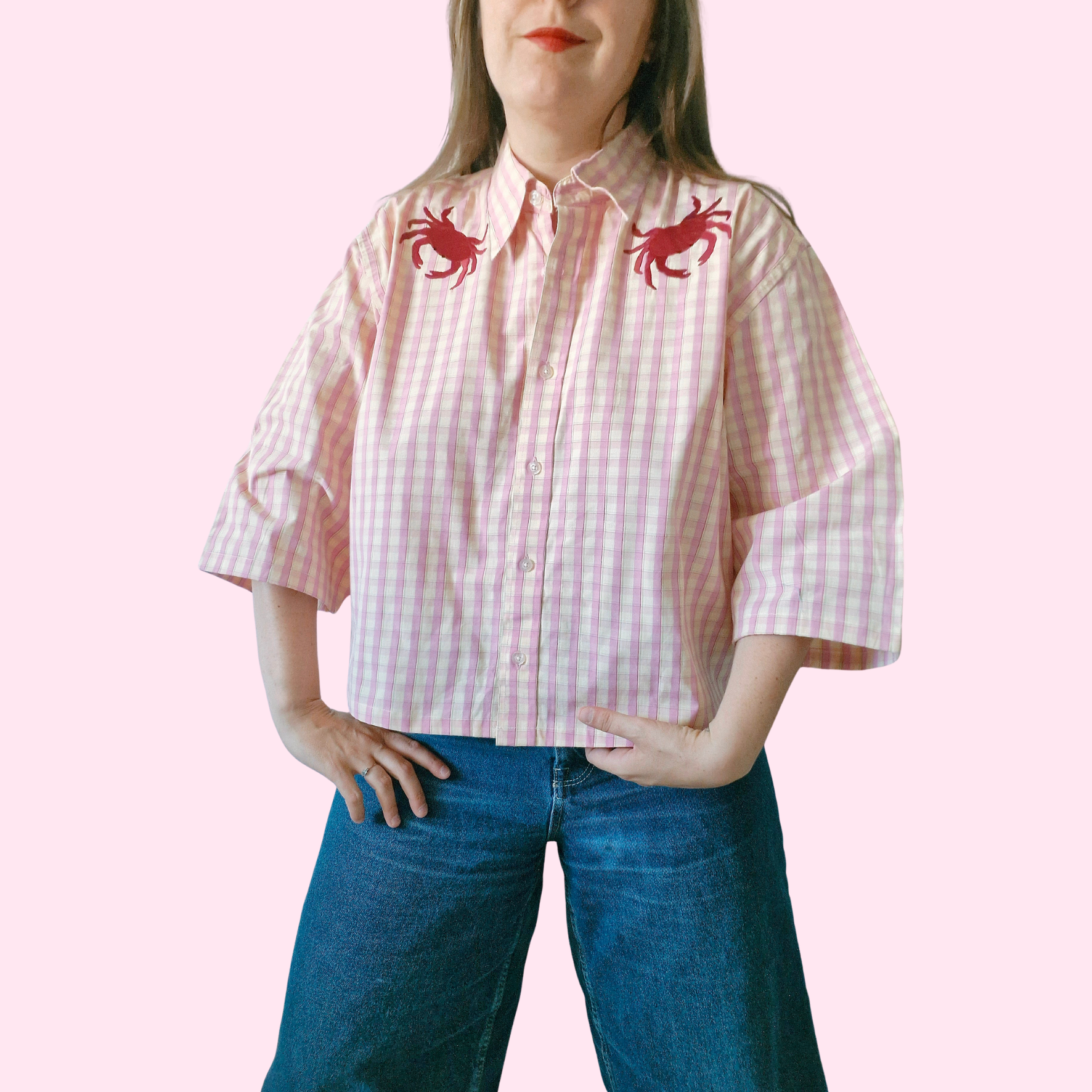 chemise rose crabe