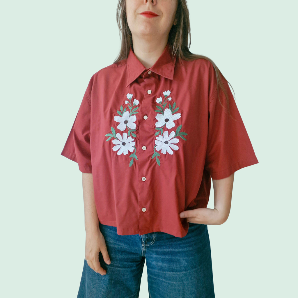 Chemise Rouge & fleurs