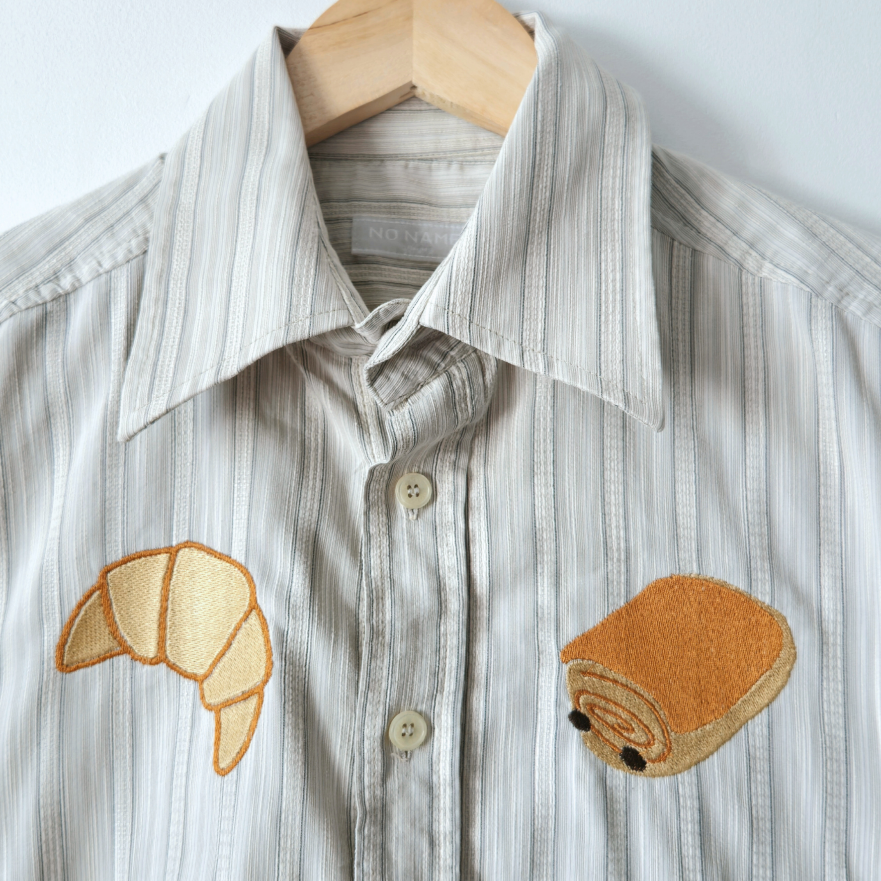 Chemise creation brodée - Croissant & Pain au chocolat