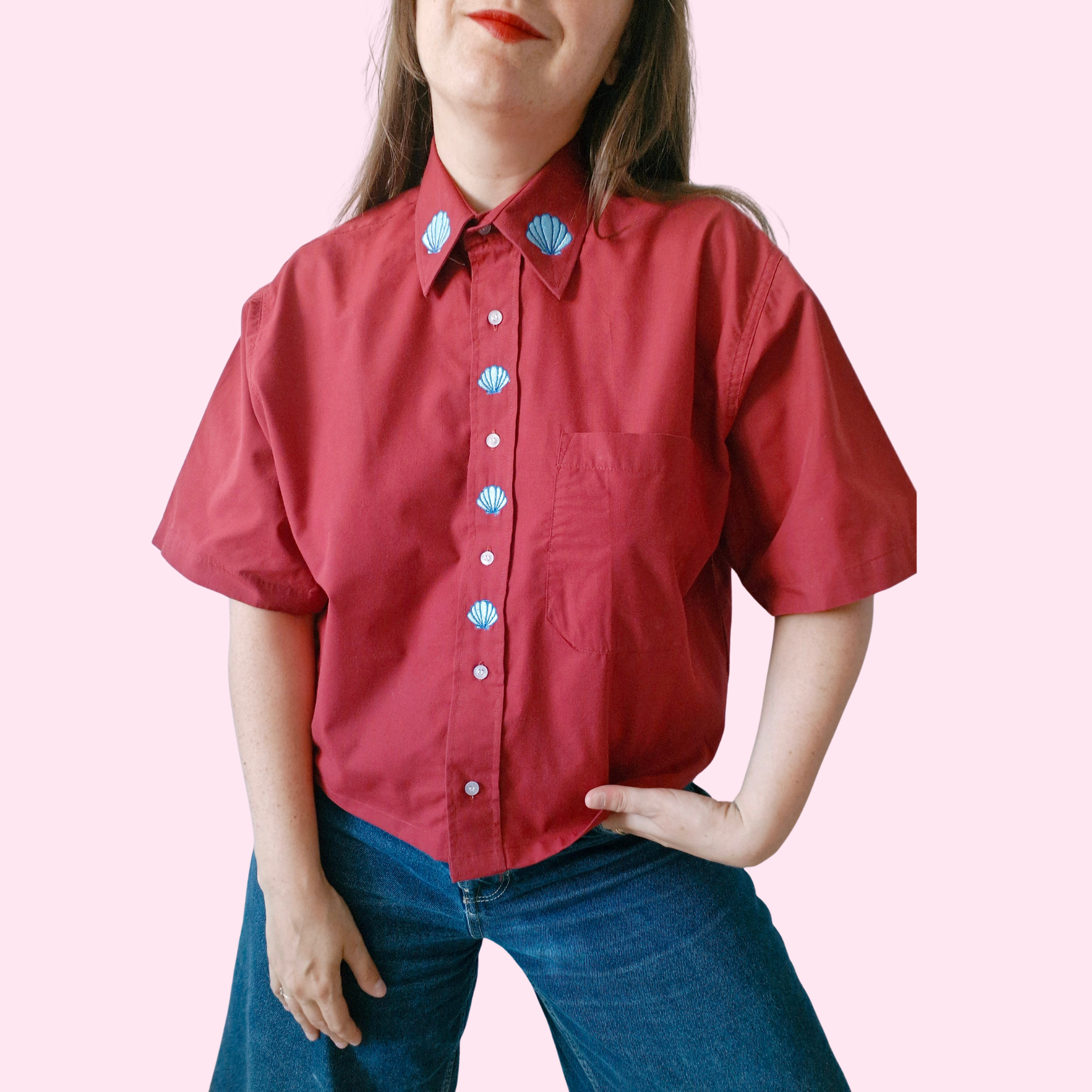 chemise coquillage rouge