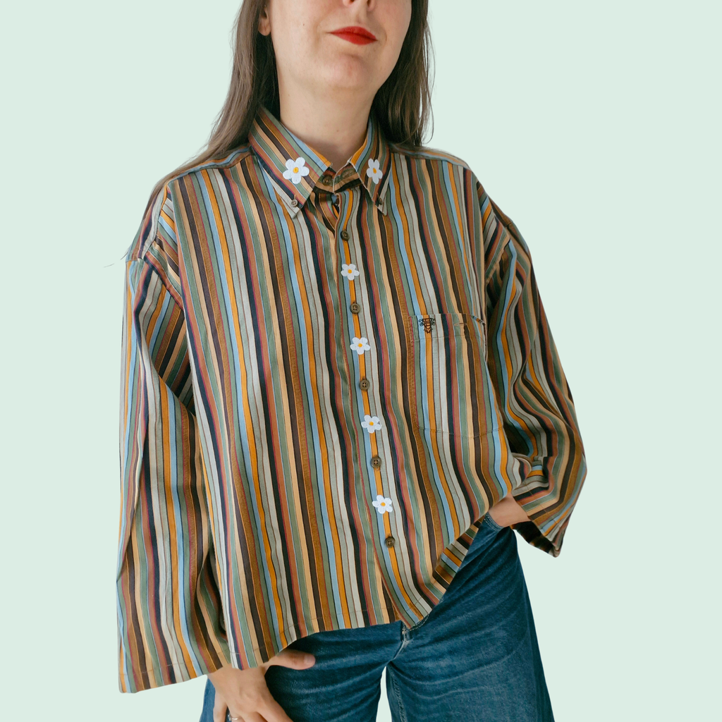 Chemise rayé & Fleurs