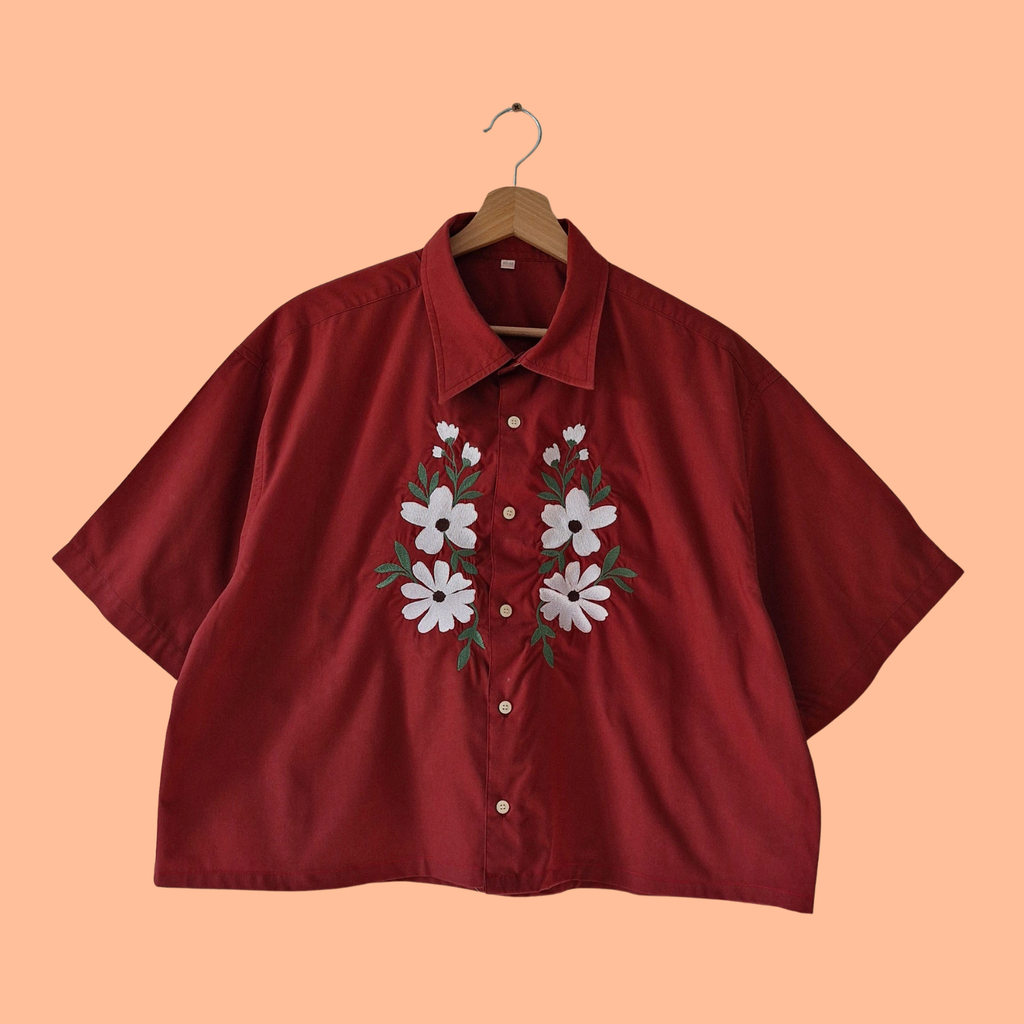 Chemise Rouge & fleurs