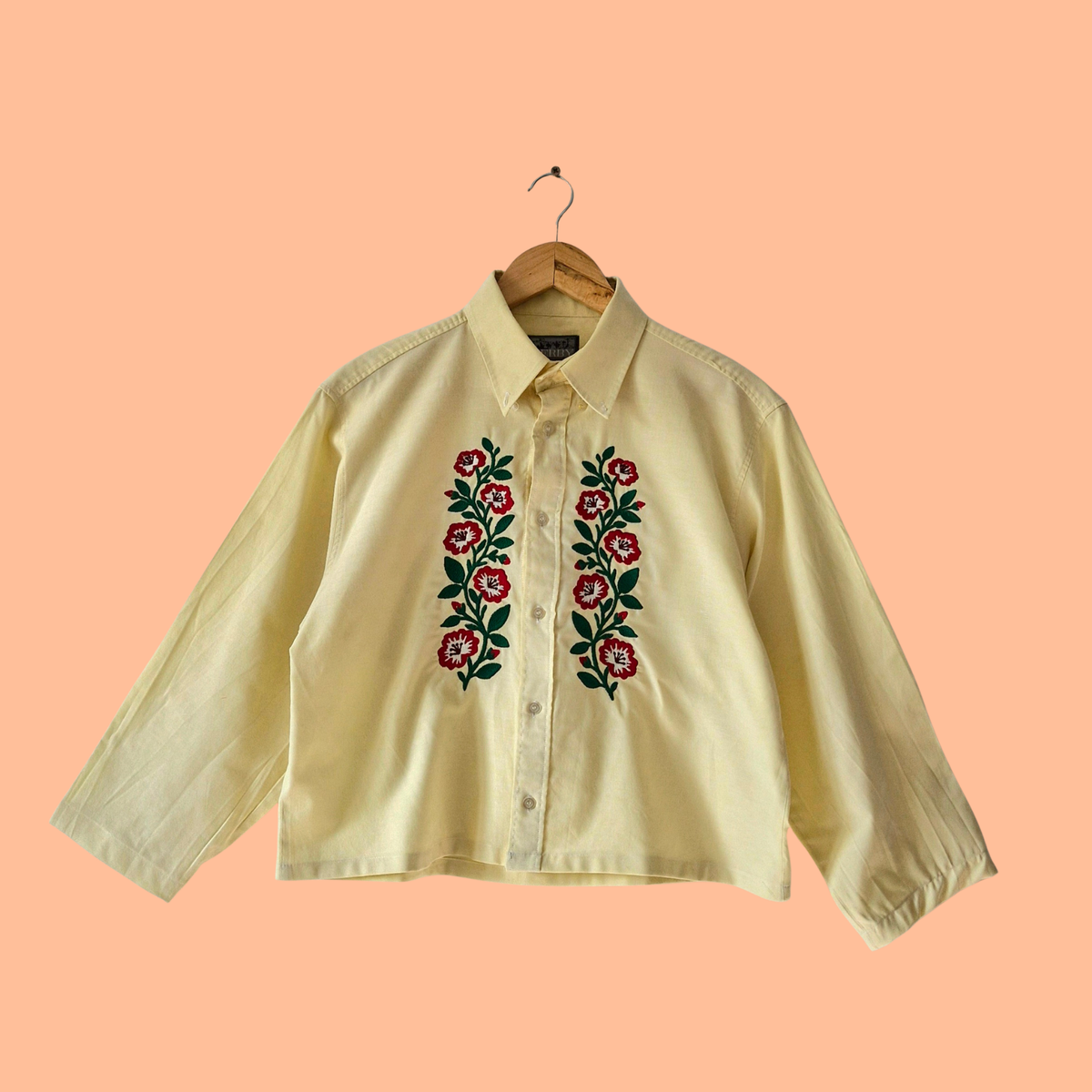 Chemise jaune beurre & Broderie hongroise