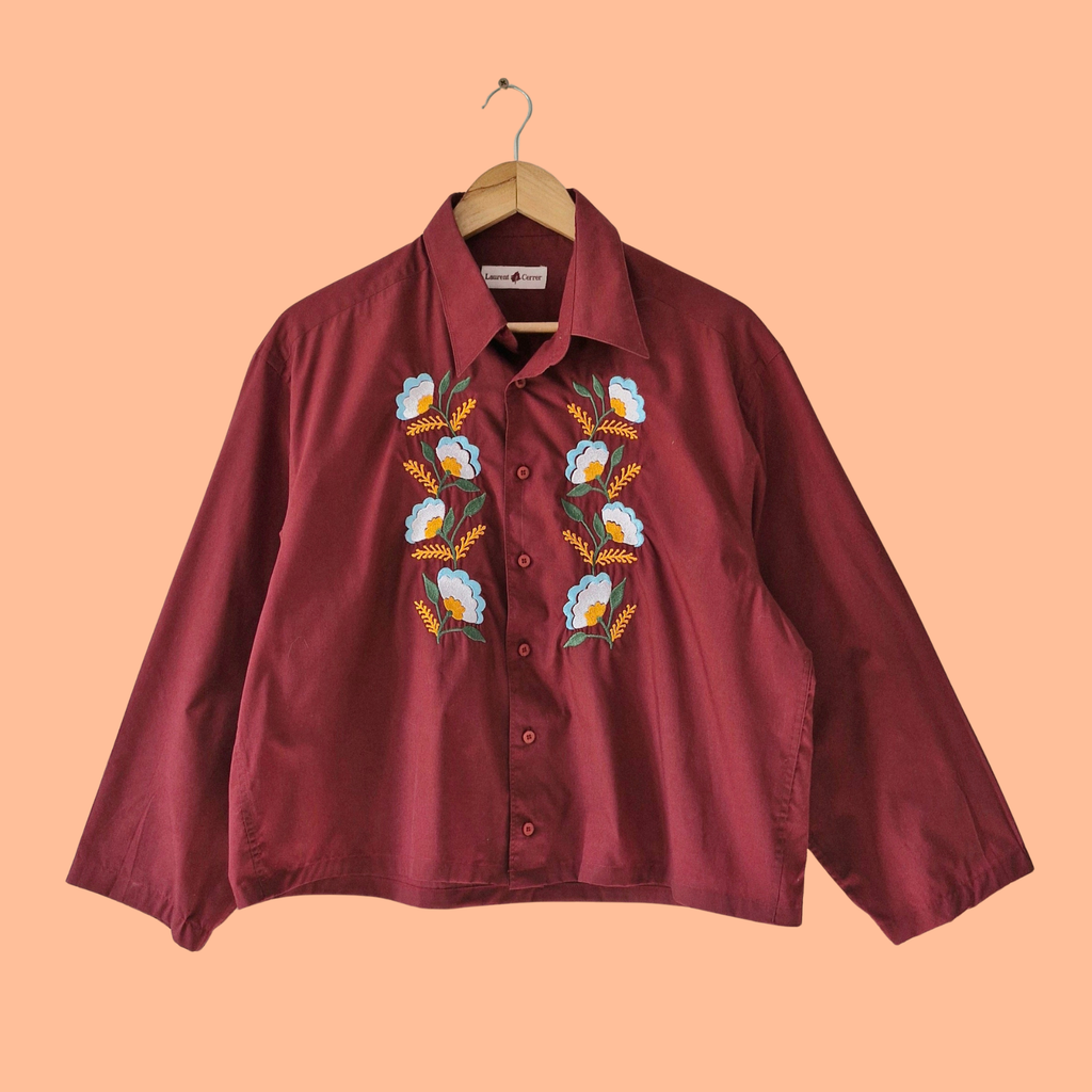 Chemise fleurs dorées