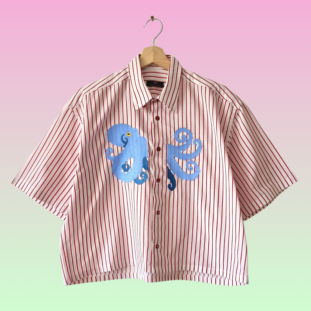 chemise pieuvre rayé