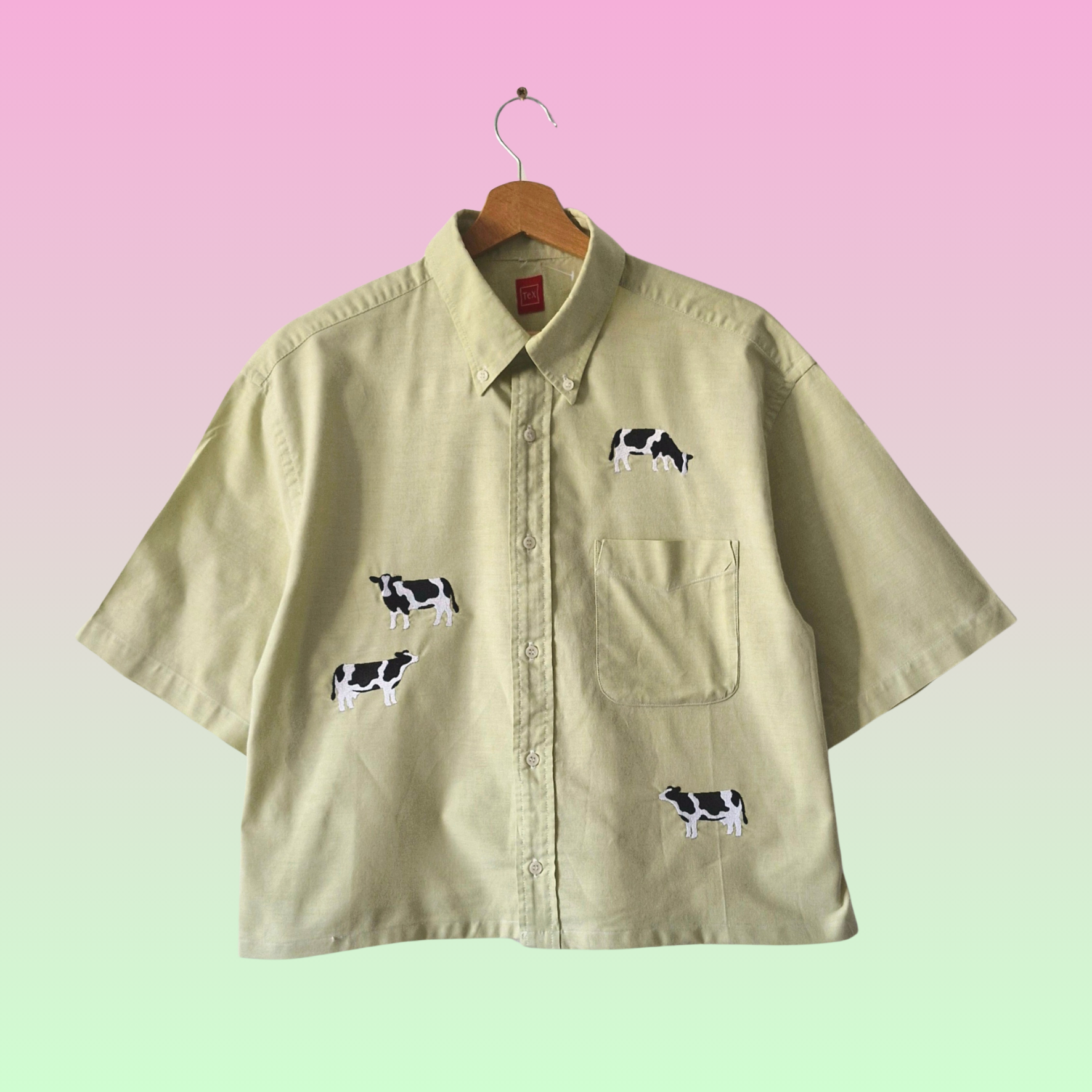 chemise vaches & vert anis