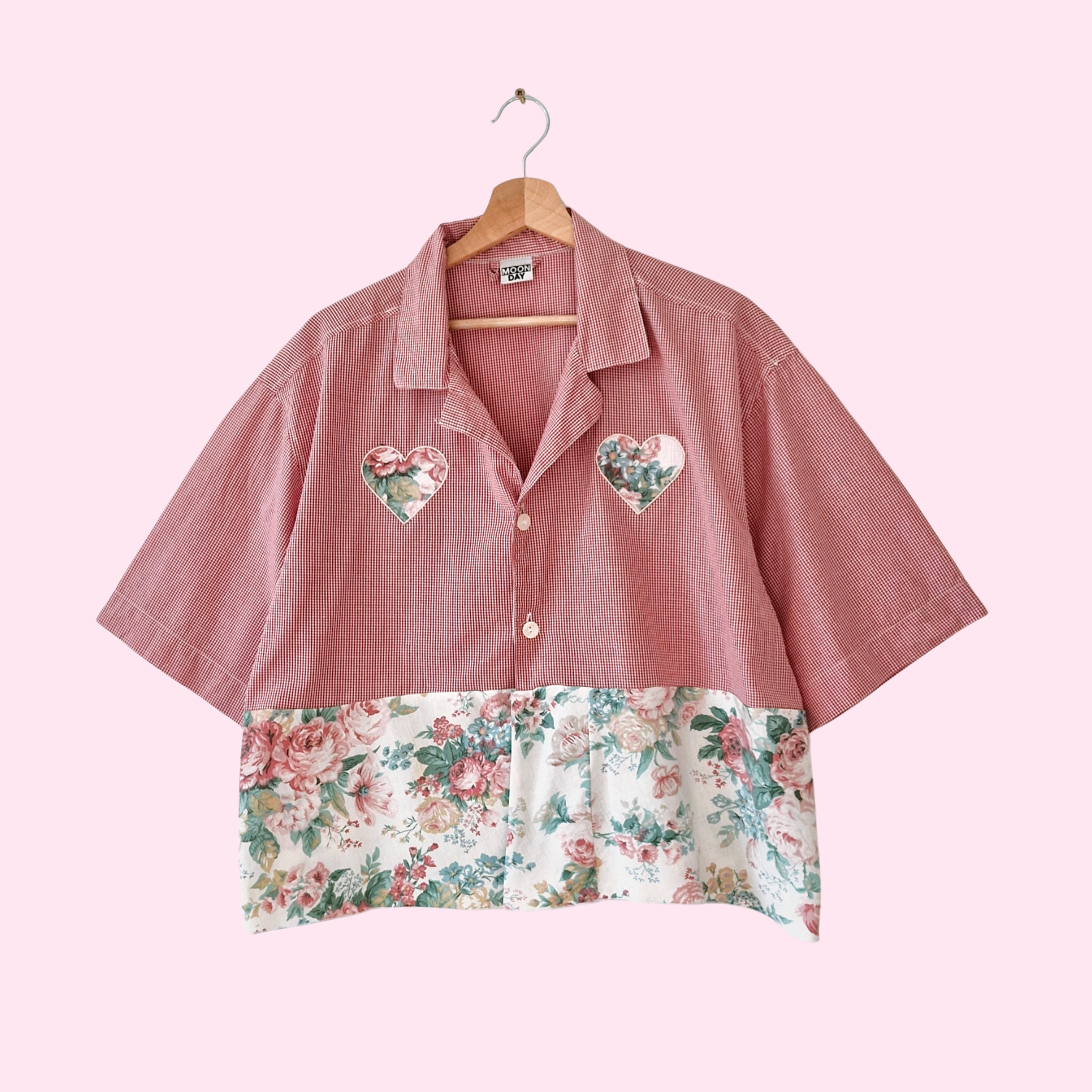 Chemise création - Coeur et fleurs