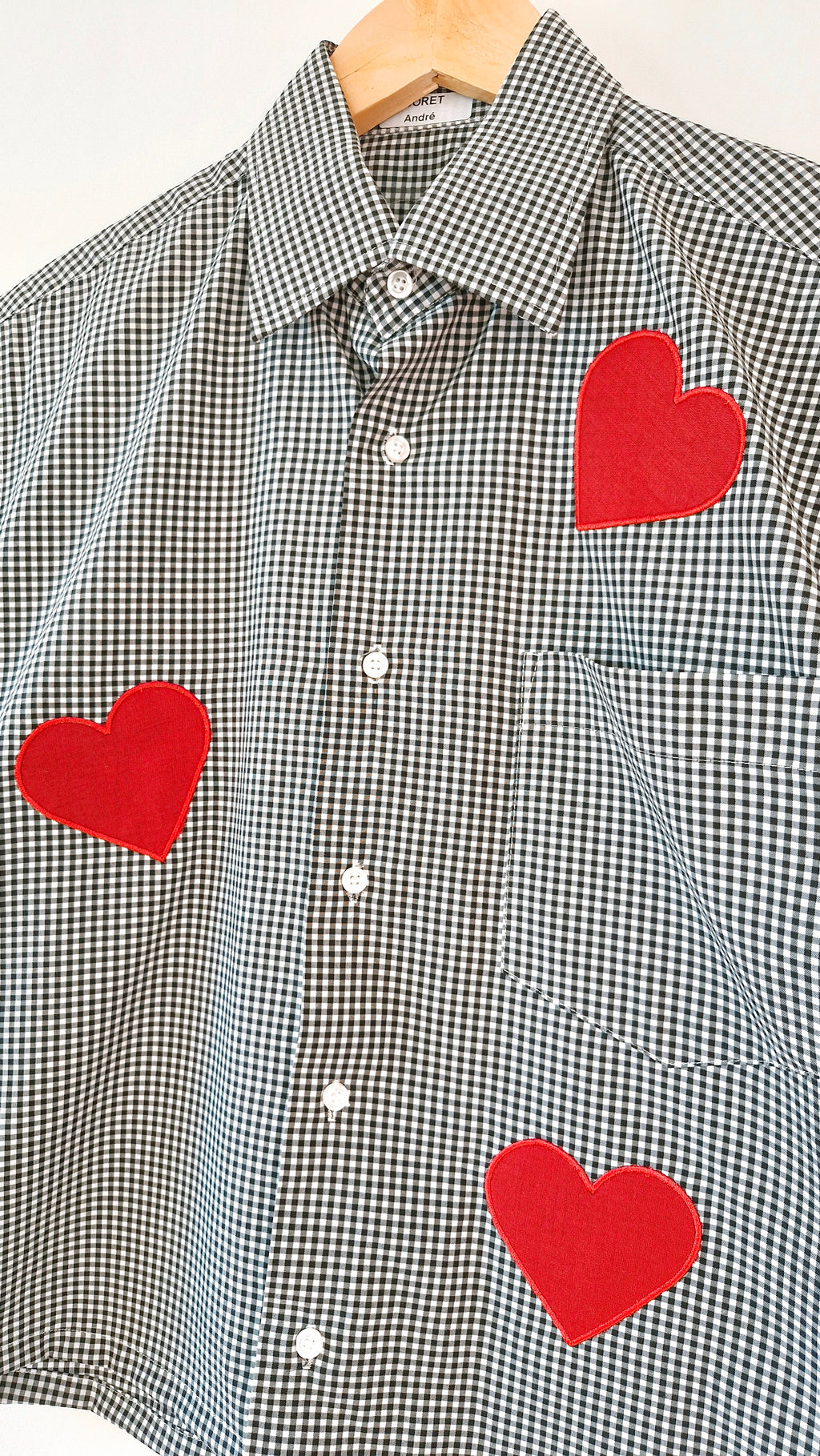 Chemise création - Appliqué coeur