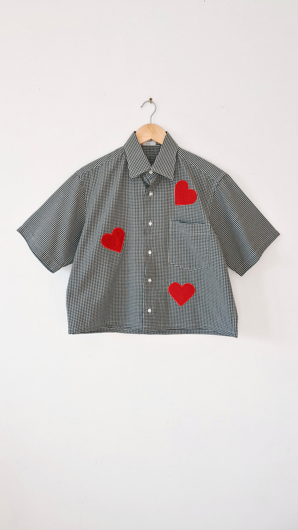 Chemise création - Appliqué coeur