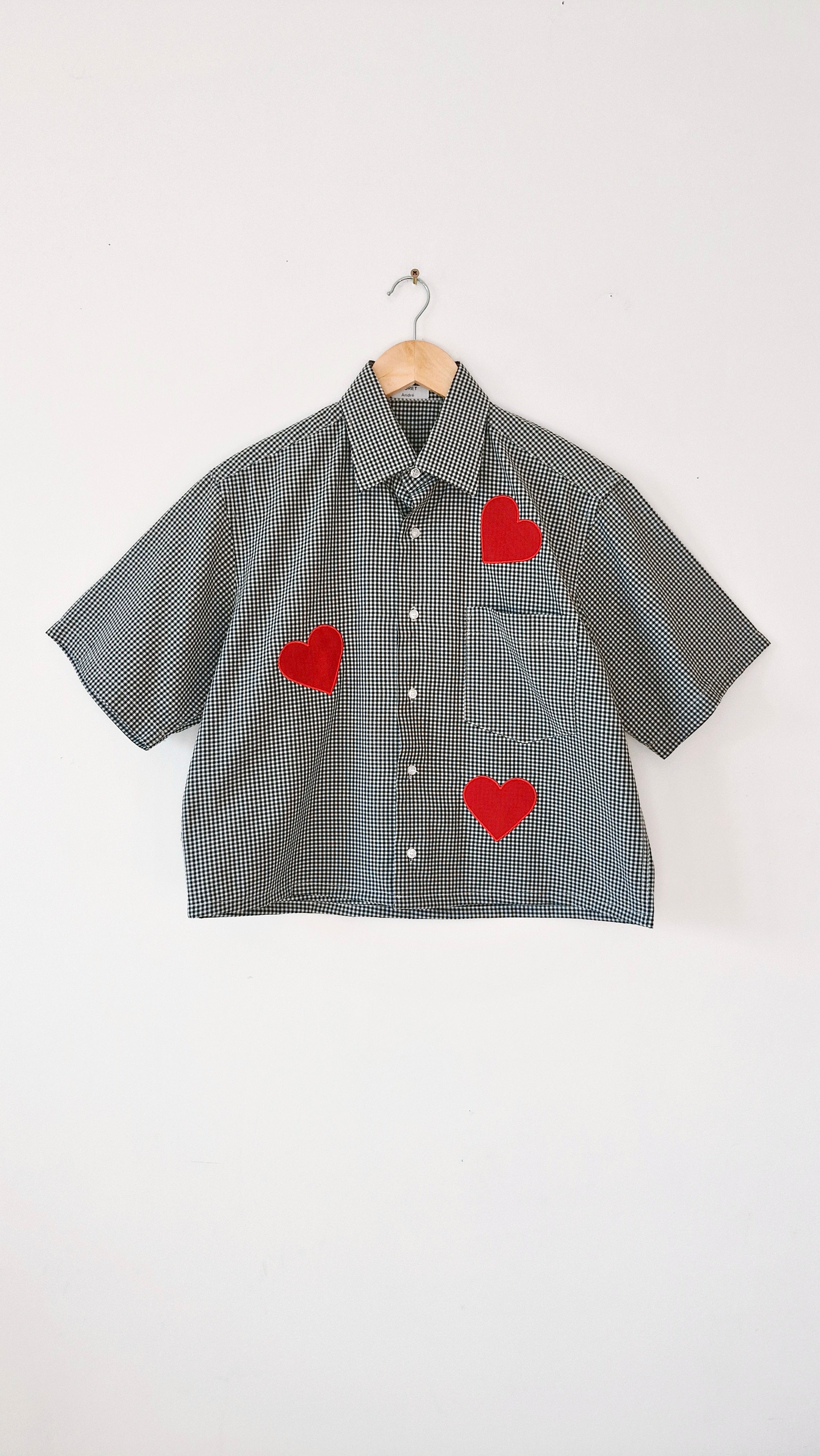 Chemise création - Appliqué coeur