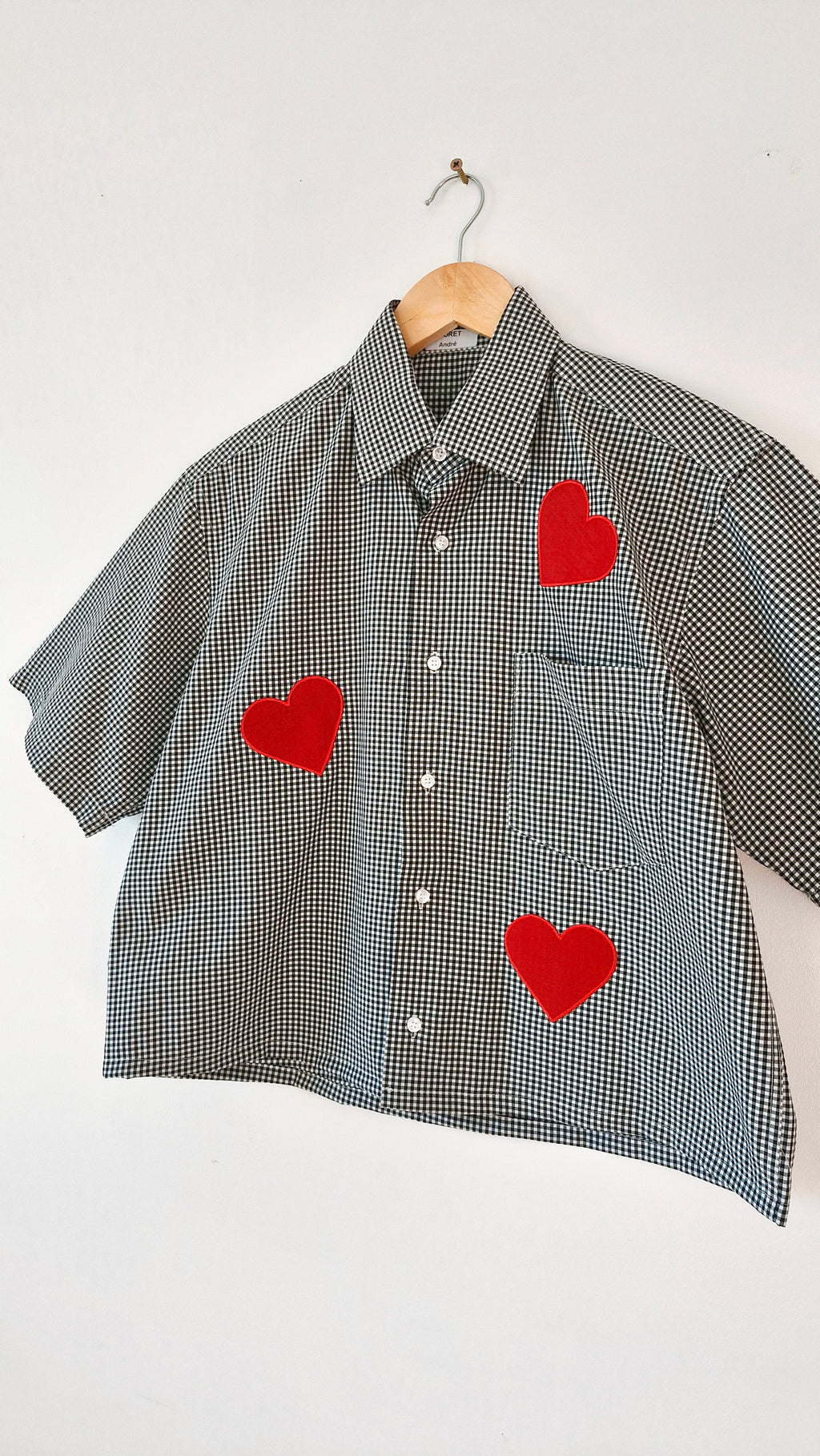 Chemise création - Appliqué coeur