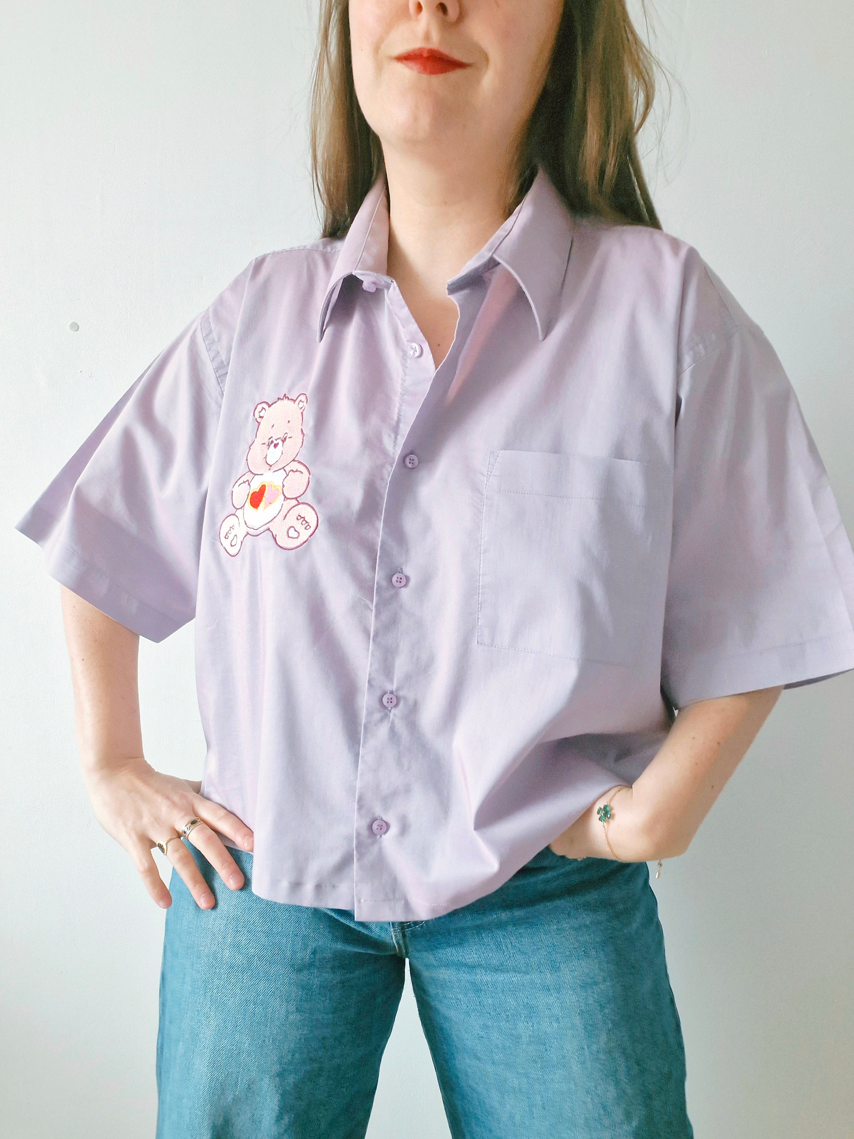 Chemise création  Ours rose