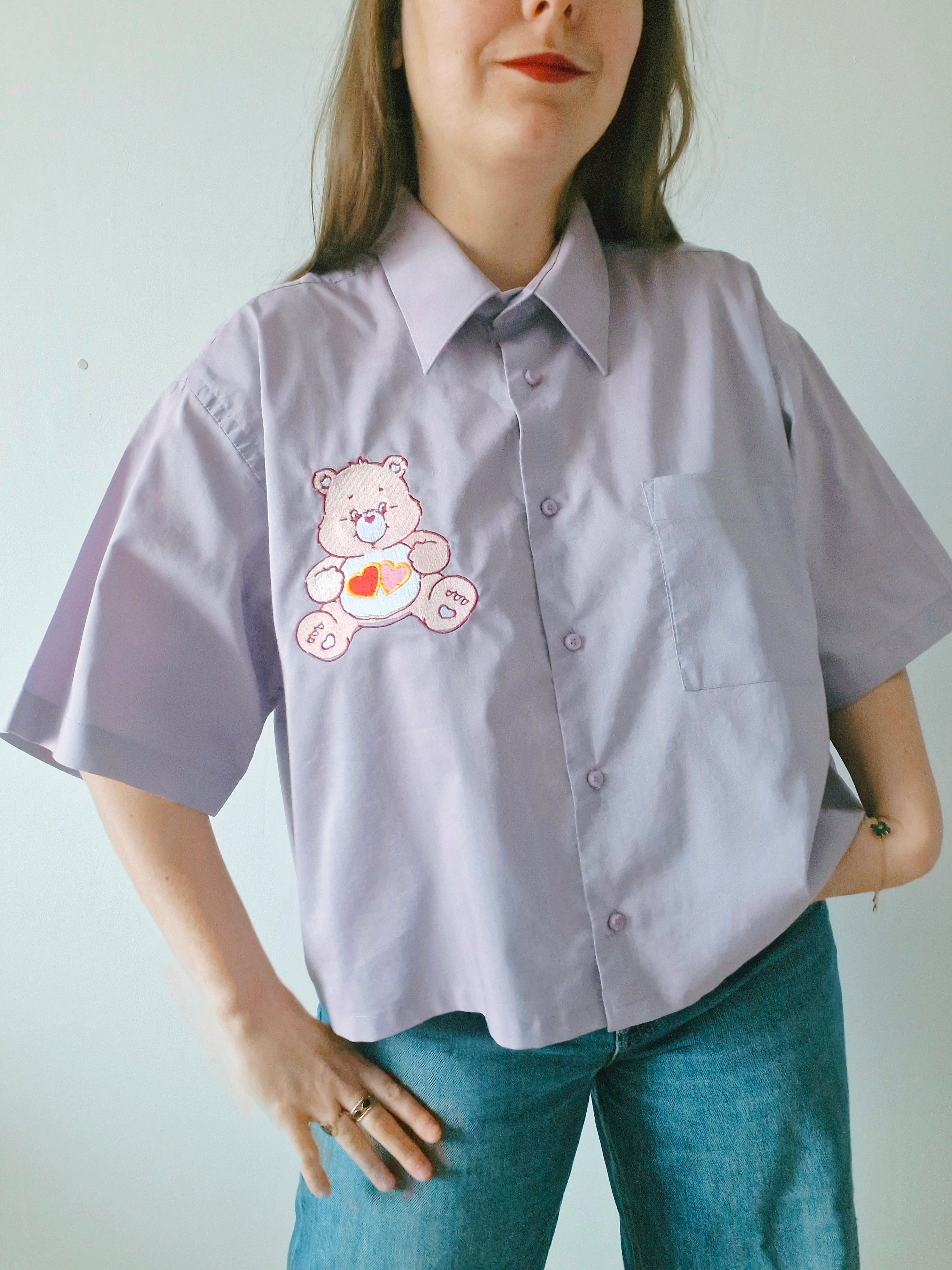 Chemise création  Ours rose