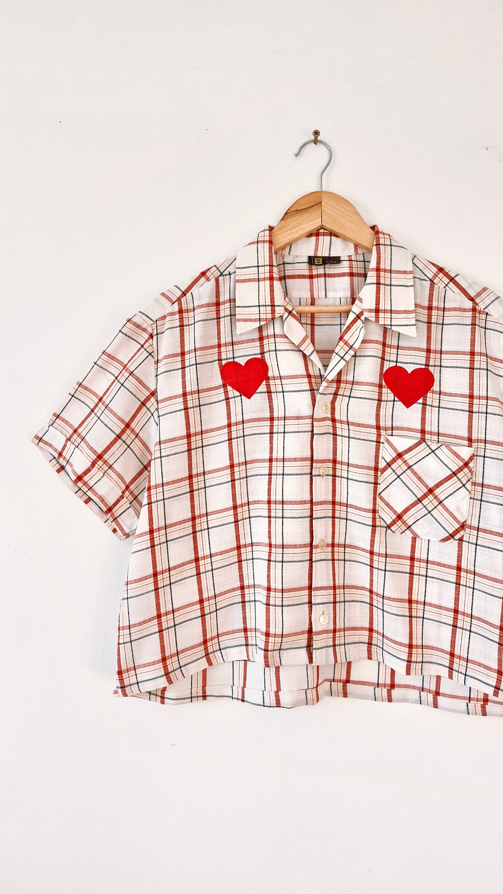 Chemise création - Carreaux et coeur