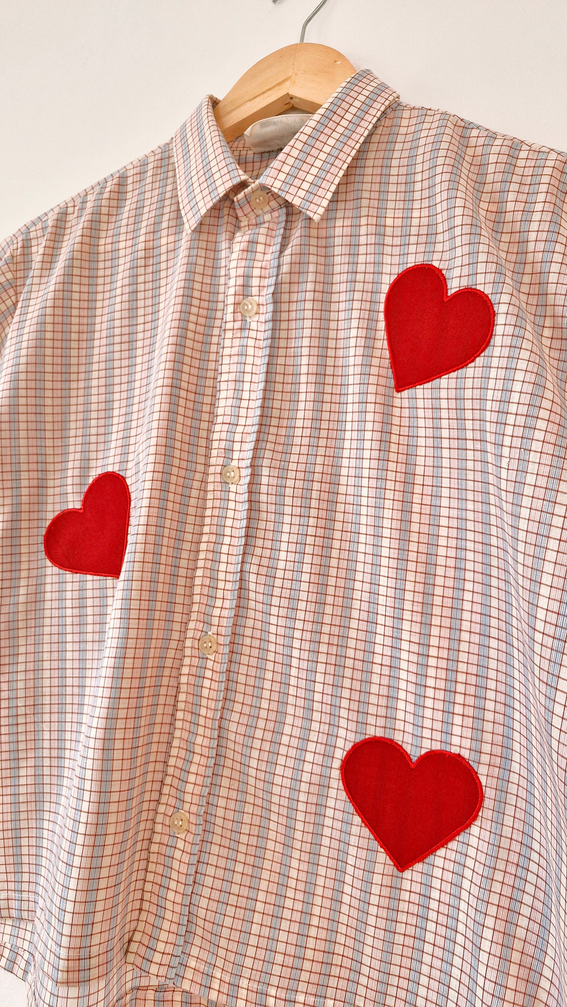 Chemise création - Appliqué coeur