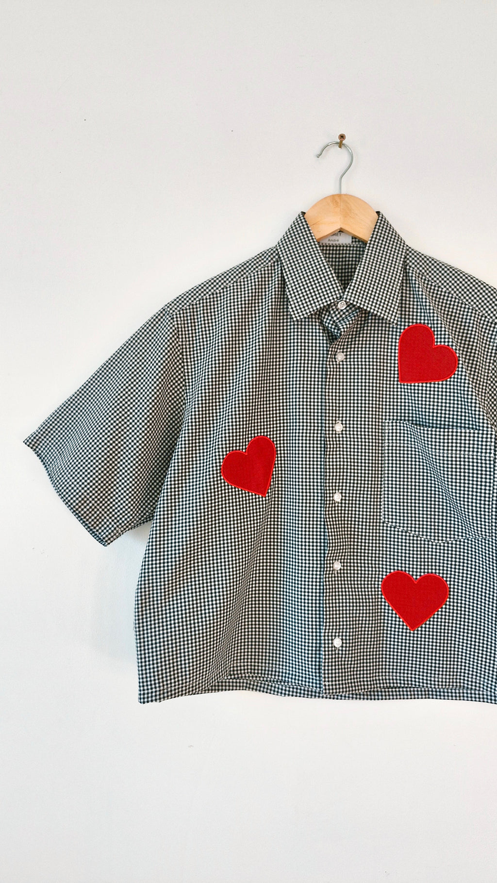 Chemise création - Appliqué coeur