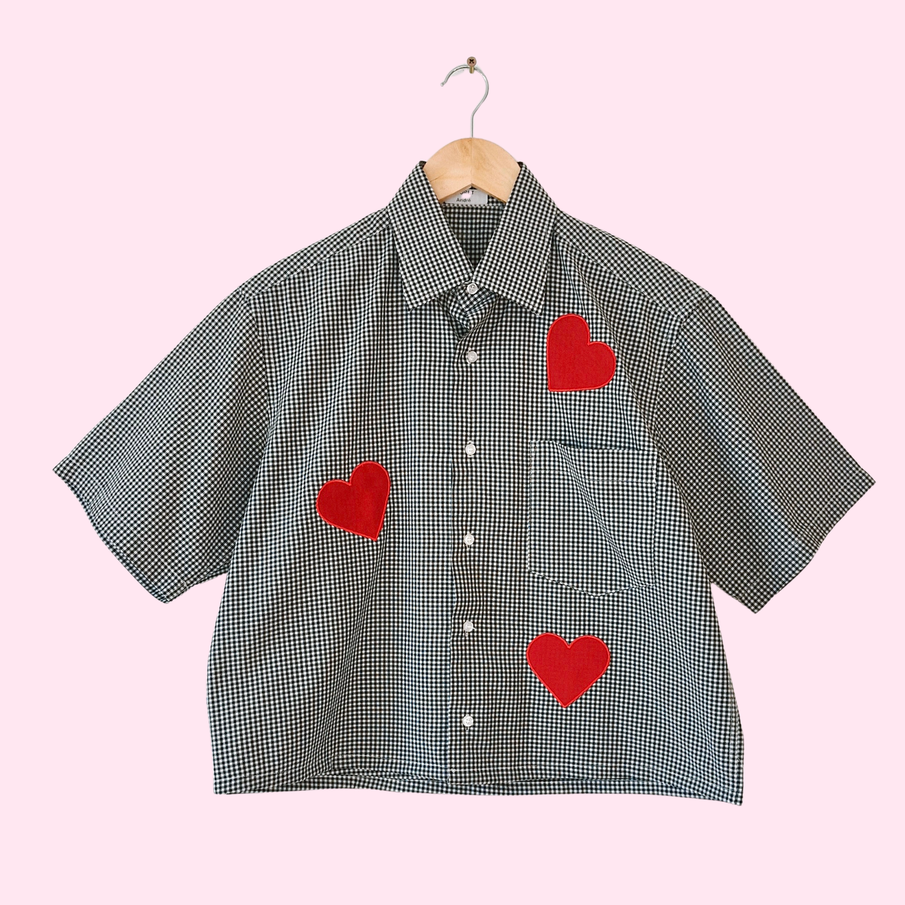 Chemise création - Appliqué coeur