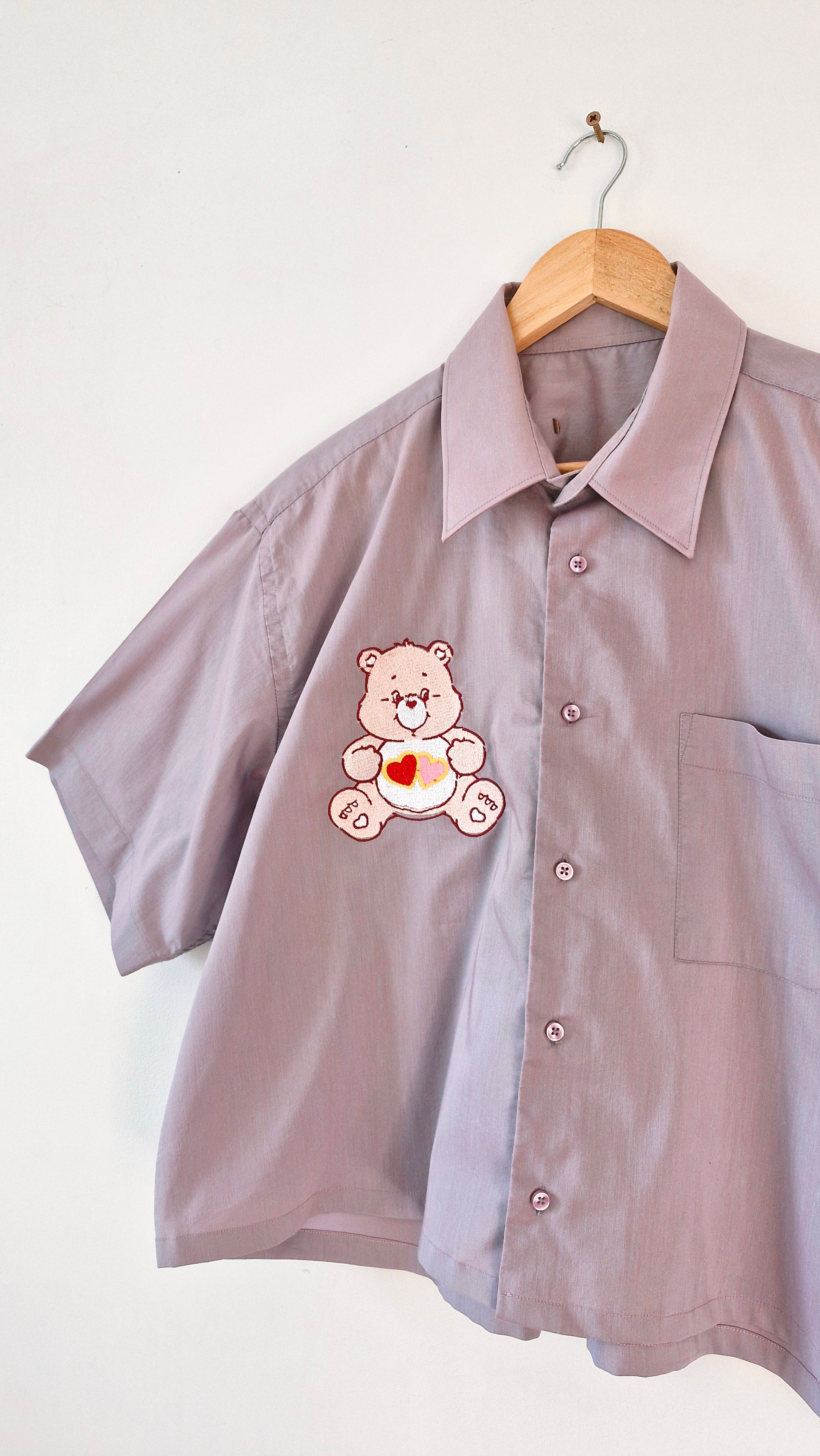 Chemise création  Ours rose