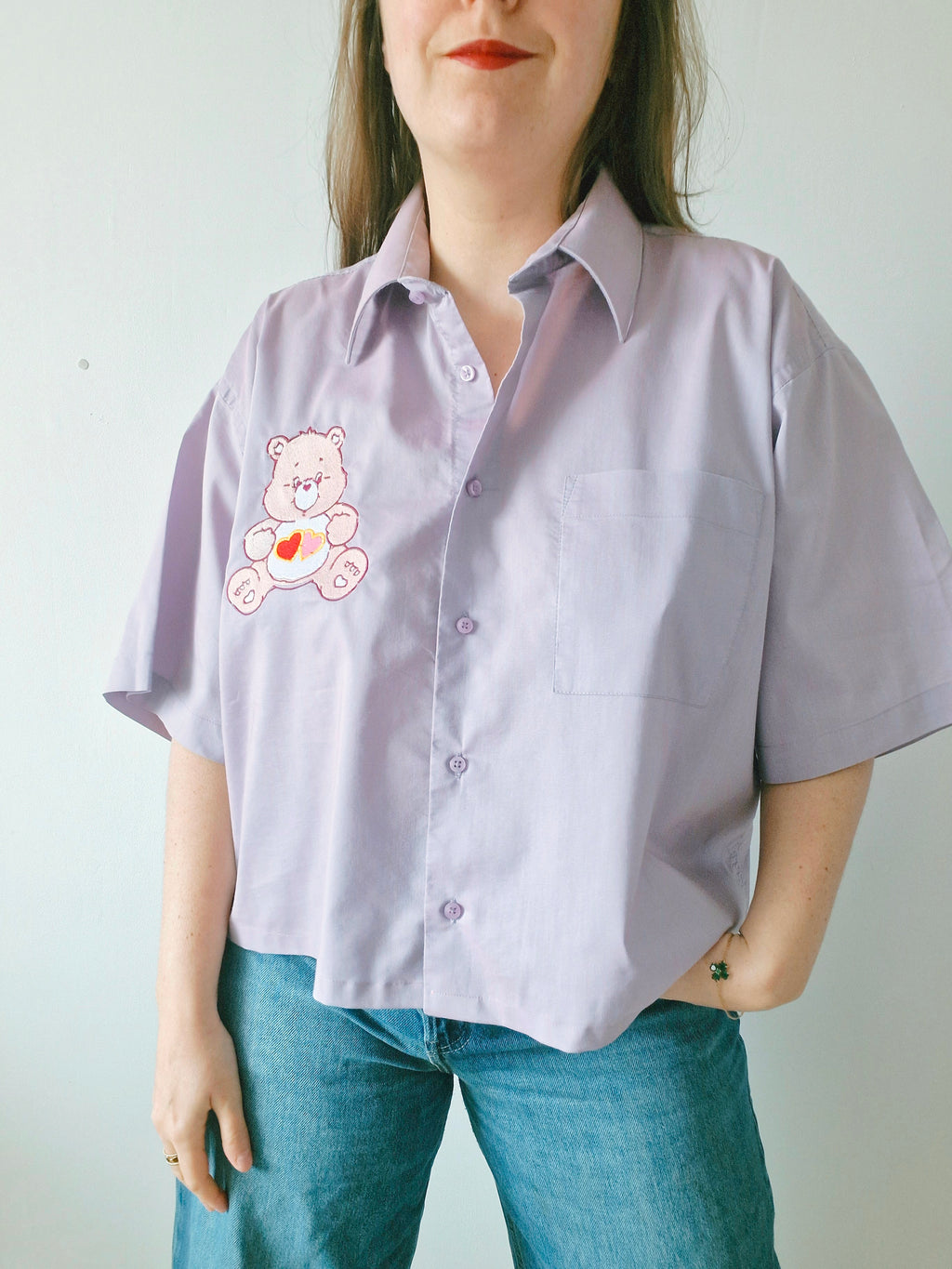 Chemise création  Ours rose