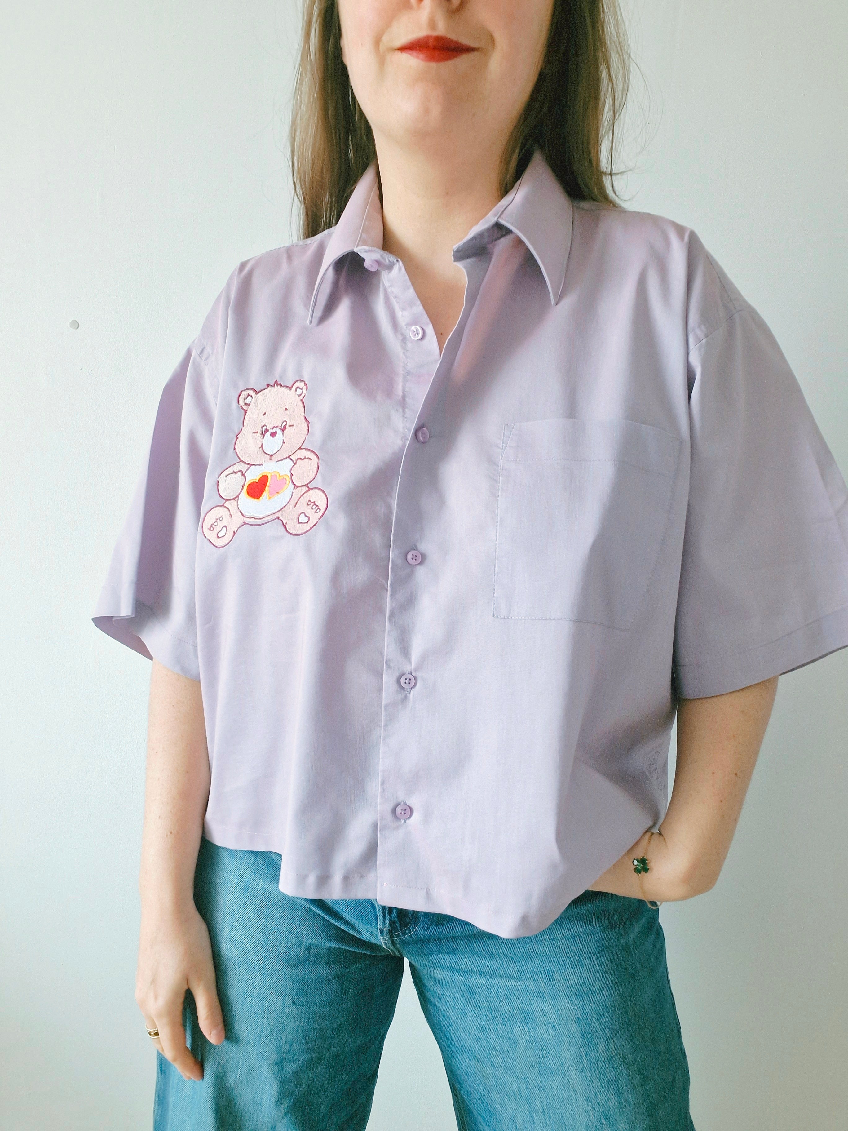 Chemise création  Ours rose