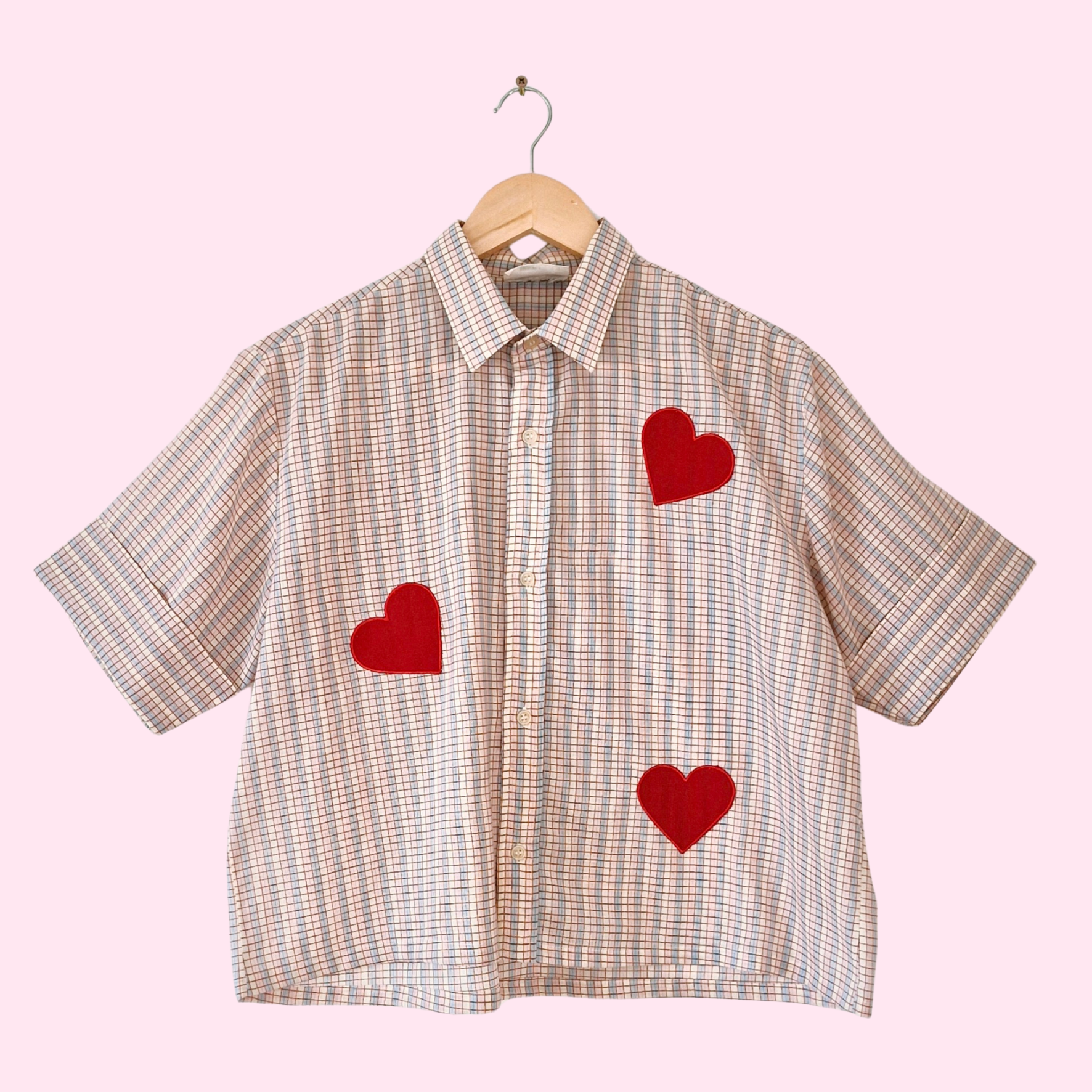 Chemise création - Appliqué coeur