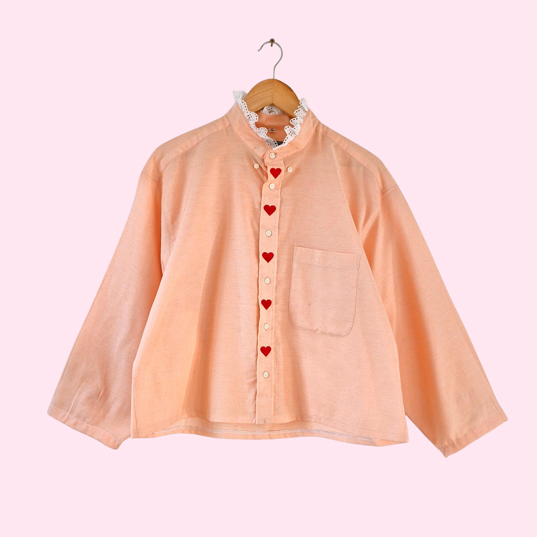 Chemise création - Coeur col montant